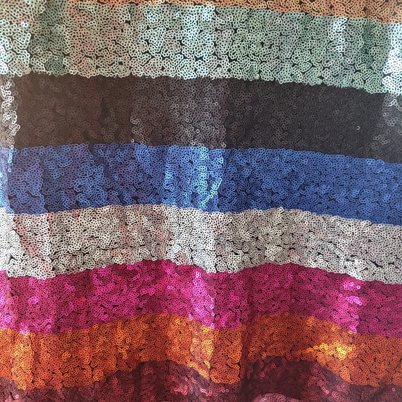 Striped sequin multicolor mini dress - Picture 3 of 5